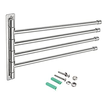 【中古】【非常に良い】Sumnacon タオルハンガー タオル掛け スイングアーム 洗面所 ステンレス タオル..