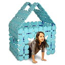 【中古】【非常に良い】Fort Boards プライムパック 子供用要塞組み立てキット 大きなおもちゃ 組み立てパネル 90ピースセット ライトブルー