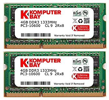 【中古】Komputerbay 8GB 1333MHz ノートPC用メモリ 204Pin SO-DIMM DDR3-1333 PC3-10600 4GB×2枚組 【メーカー名】KOMPUTERBAY【メーカー型番】【ブランド名】KOMPUT...