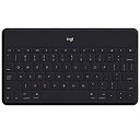 【中古】ロジクール iPad iPhone キーボード ポータブル iK1042BKA ブラック Bluetooth 薄型 充電式 iPhoneスタンド付 ワイ...