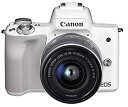 【中古】【非常に良い】Canon キヤノン ミラーレス一眼カメラ EOS Kiss M ホワイト レンズキット EF-M15-45 IS STM付属 EOSKI...