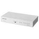 【中古】BUFFALO Giga対応 金属筐体 電源内蔵 8ポート LSW6-GT-8NS/WH ホワイト スイッチングハブ マグネット 壁掛け設置対応
