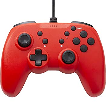 【中古】【非常に良い】【連射ボタン搭載】 CYBER ・ ジャイロコントローラー ライト 有線タイプ ( SWITCH 用) レッド - Switch