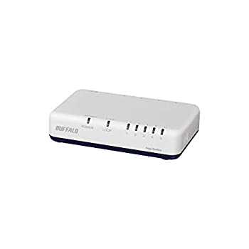 【中古】BUFFALO Giga対応 プラスチック筐体 AC電源 5ポート LSW6-GT-5EPL/WH ホワイト スイッチングハブ ローコストモデル 壁掛け設置対応