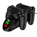 【中古】【非常に良い】【2020最新版】PS4 コントローラー 充電 Xunbida PS4 充電スタンド DS4/PS4 Pro/PS4 Slim 充電器 収納 2台同時充電可能 LED充電指示ランプ USB
