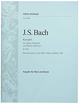 バッハ : 協奏曲 ト短調 コンチェルト (オーボエ、ピアノ) ブライトコプフ出版
