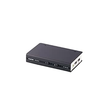 【中古】(未使用・未開封品)エレコム KVMスイッチ pc切替機 USB DVI スピーカー 2台 KVM-DVHDU2