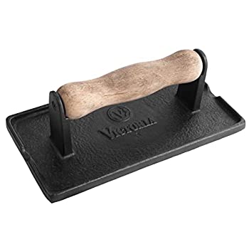 【中古】【非常に良い】Victoria Bacon Press and Meat Weight, Heavyduty Cast Iron with Wood Handle, Burger Press by Victoria