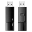 【中古】シリコンパワー USBメモリ 128GB USB3.0 スライド式 Blaze B05 ブラック SP128GBUF3B05V1K