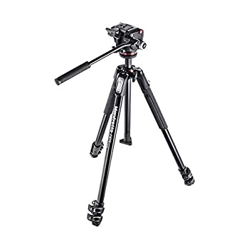 (未使用・未開封品)Manfrotto マンフロット カメラ 三脚 MK190X3-2W 190 Aluminum 3 Section Tripod Kit with MHXPRO-2W Fluid Head (Black)