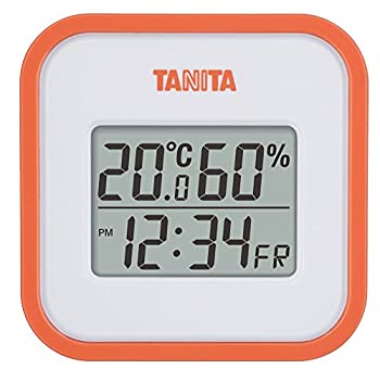 【中古】(未使用・未開封品)タニタ 温湿度計 時計 カレンダー 温度 湿度 デジタル 壁掛け 卓上 マグネット オレンジ TT-558 OR