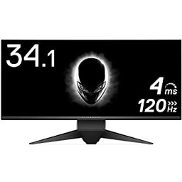 【中古】(未使用・未開封品)ALIENWARE ゲーミングモニター 34.1インチ AW3418DW(3年間交換保証/広視野角/フレームレス/120Hz/G-SYNC/UWQHD/IPS非光沢/DP,HDMI/高さ調整)