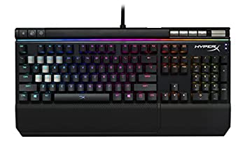 【中古】HyperX Alloy Elite RGB ゲーミングキーボード 青軸 ゲーマー向け USB充電ポート LEDバックライト 2年保証 HX-KB2BL2-US/R1