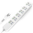 【中古】SAYBOUR 電源タップ 雷ガード 個別スイッチ 節電タップ おしゃれ省エネACコンセント 6個口LED PSE認証済 延長コード (1m, ホワイト...
