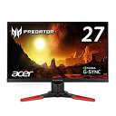 【中古】Acer ゲーミングモニター XB271HUbmiprz 27インチ IPS 非光沢 2560x1440 WQHD 350cd 4ms(GTG) 144Hz HDMI G-SYNC搭載 Predator