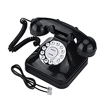【中古】(未使用・未開封品)電話機 - Delaman 固定電話、ホーム、オフィス、ブラック、ビンテージ、WX-3011