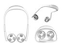 【中古】首掛け扇風機 Fans Free ホワイト 白 ハンディファン ハンズフリー