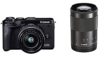 【中古】【非常に良い】Canon ミラーレス一眼カメラ EOS M6 Mark II ダブルズームキット ブラック EOSM6MK2BK-WZK