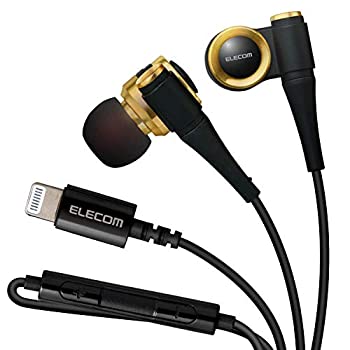 【中古】エレコム イヤホン ヘッドホン マイク・リモコン付 カナル Lightning ライトニング ハイレゾ対応 CH1010 ゴールド EHP-LCH1010MGD