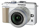 【中古】【非常に良い】OLYMPUS ミラーレス一眼 PEN E-PL1レンズキット ホワイト E-PL1 LKIT WHT
