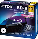 【中古】TDK データ用ブルーレイディスク BD-R 25GB 1-6倍速 ホワイトワイドプリンタブル 10枚パック 5mmスリムケース BRD25PWC10A(2)