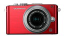 【中古】【非常に良い】OLYMPUS ミラーレス一眼 PEN Lite E-PL3 レンズキット レッド E-PL3 LKIT RED