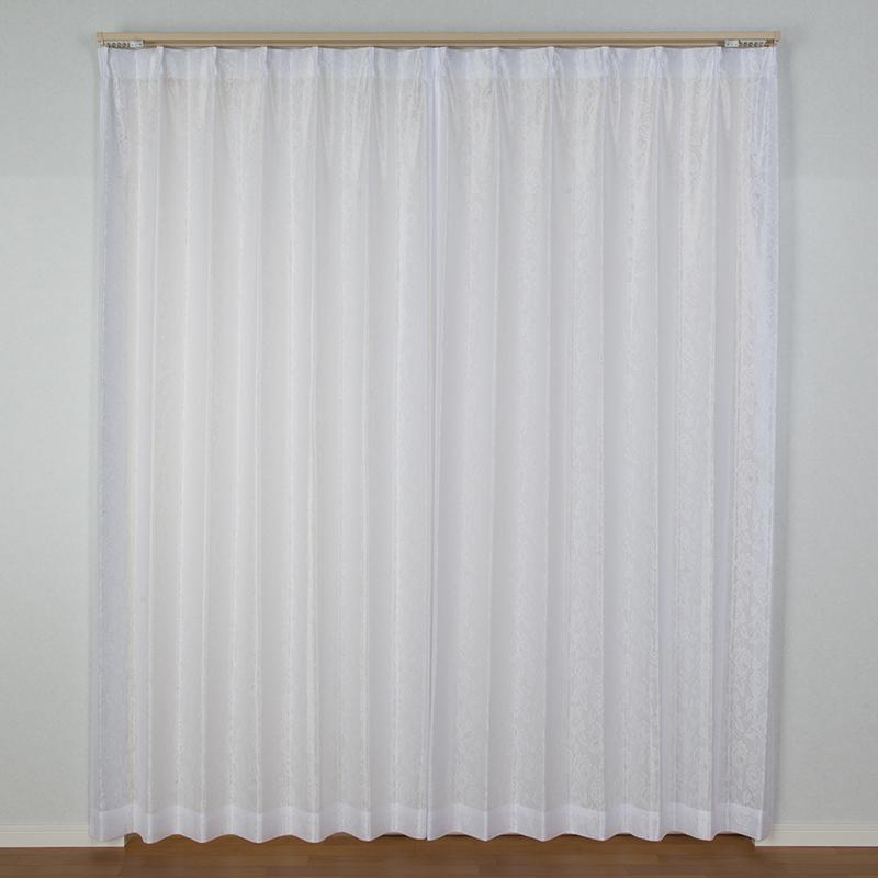 レースカーテン 多サイズ 花柄 ミラーレース 昼見えにくい 目隠し