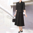 【送料無料】【Margurite Roman】サマーフォーマルブラック・スーツ【9号・11号・13号】【日本製】30代 40代 50代 60代のミセス・シニアファッション