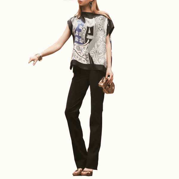 【送料無料】【CHIFFON】スマートパンツ　裏起毛ストレートハイテンション【S/M/L/LL/3L】【日本製】ミセス・シニアファッション dormifanny-10001094 Dormi Fanny 洋服と雑貨のお店 サンプル画像2