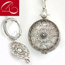TIMESALE 【最短翌日お届け】【母の日 ギフト】 シルバー バラ窓 薔薇窓 ルーペ ペンダントネックレス ペンダントトップ真鍮製チェーン 開閉式50代 60代 70代 80代 記念日 還暦 祖母 妻 母親 ママ 24tm
