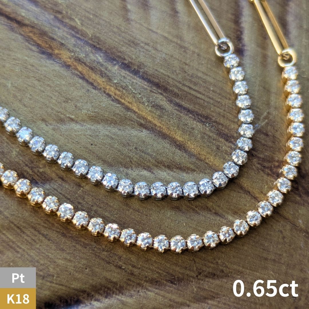 K18イエローゴールド or プラチナダイヤモンド ブレスレット送料無料 日本製 ゴールド テニスブレス 18K 18金 K18YG Gold 金 Pt850 Platinum Pt900 白金 天然ダイヤ Diamond レディース 金属アレルギー対応 ジュエリー