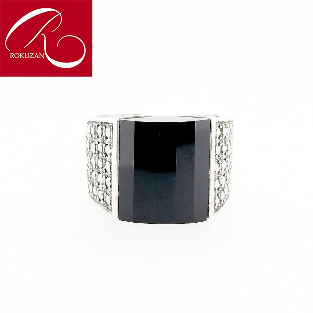 【碌山】 シルバー オニキス マルカジット ソリッド リング アンティーク デザイン ジュエリー シルバー925 8月 誕生石 オニキス ブラック ギフト プレ...