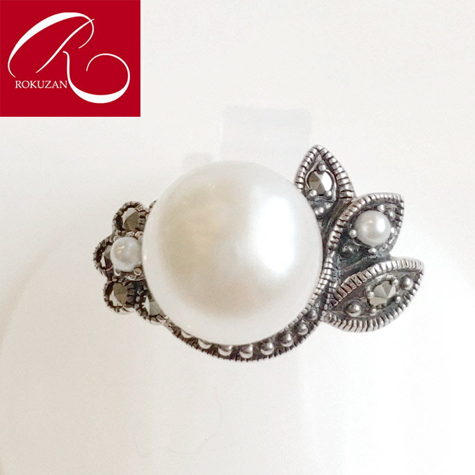 【ブラックフライデークーポン有】【碌山】 シルバー 淡水パール マルカジット リング碌山 Rokuzan ロクザン シルバー925 シルバー アンティーク ジュエリー おしゃれ レディース 送料無料 ギフト 贈り物