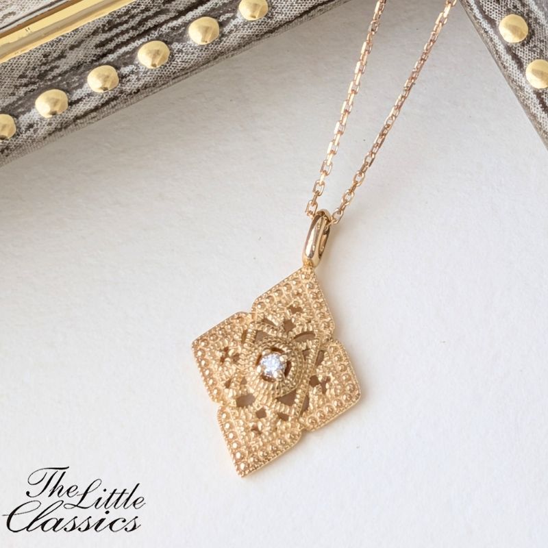 Rakuten - 【碌山】リトルクラシックス K10 k18 イエローゴールド ダイヤモンド ペンダント ネックレスThe Little Classics ロクザン Rokuzan 10K 10金 gold K10YG 4月誕生石