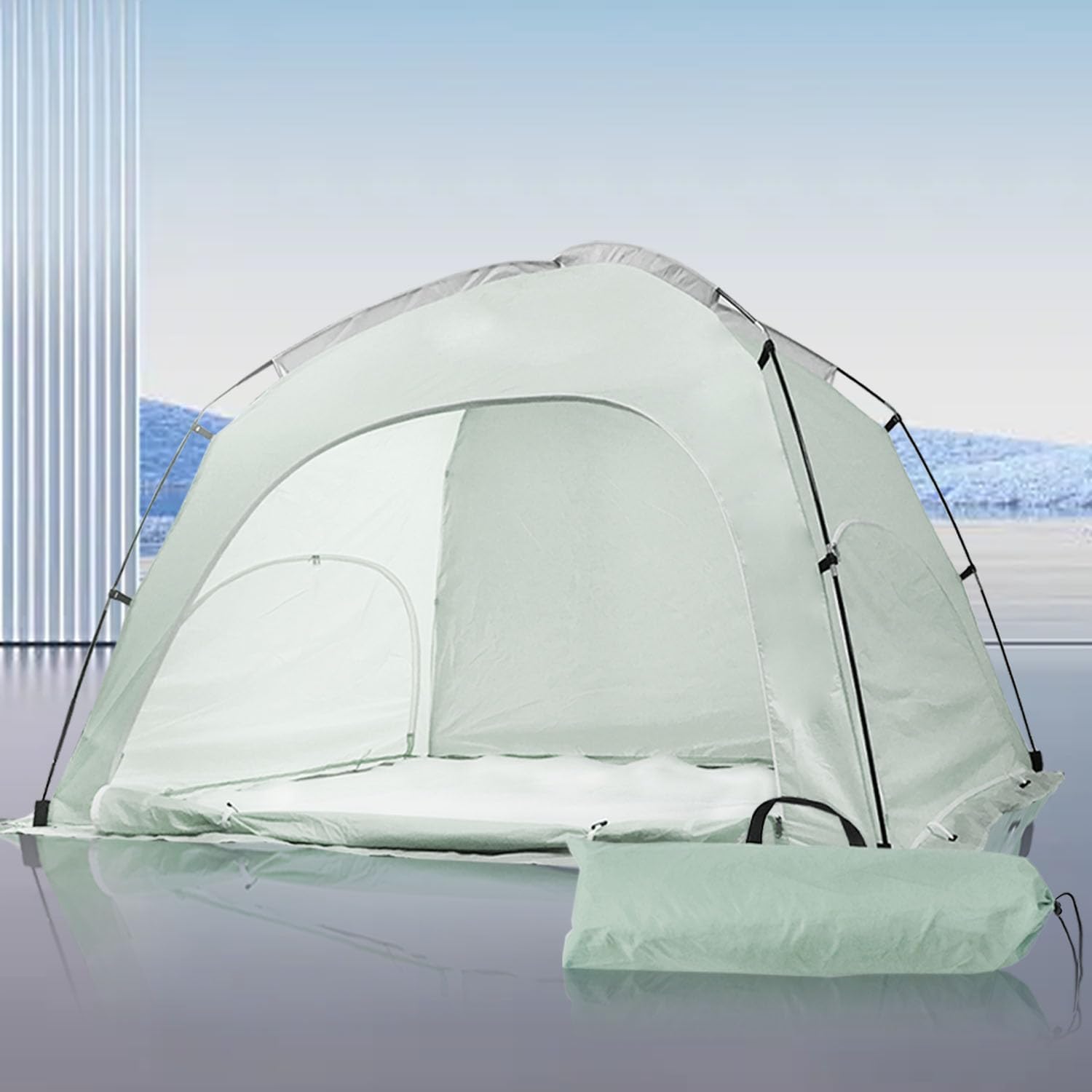 暖房テント 200x150x135cm ミント色 省エネ 室内テント 風邪の予防 保湿保温 キャリーバッグ付き