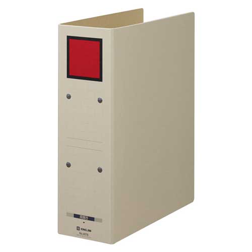キングジム 保存ファイル ドッチ A4判タテ型 とじ厚80mm（グレー（パターン色：赤））