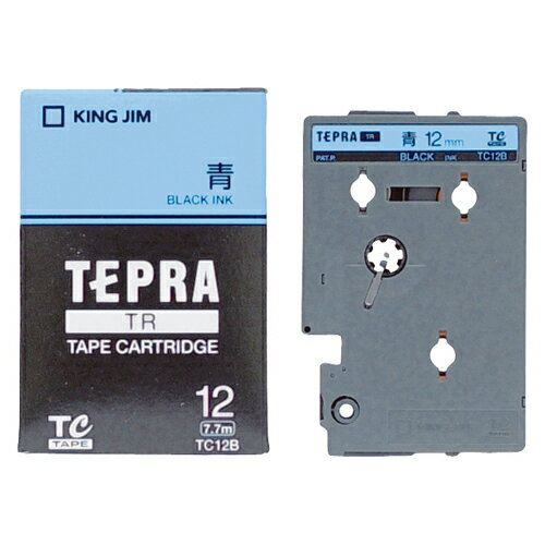 キングジム テプラ TRシリーズテープカートリッジ カラーラベル パステル 幅:12mm(青テープ/黒文字) キングジム テプラ TRシリーズテープカートリッジ カラーラベル パステル 幅:12mm(青テープ/黒文字)