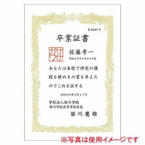 ササガワ　OA対応賞状用紙　横書用　10枚パック　タカ印　A4判（白）