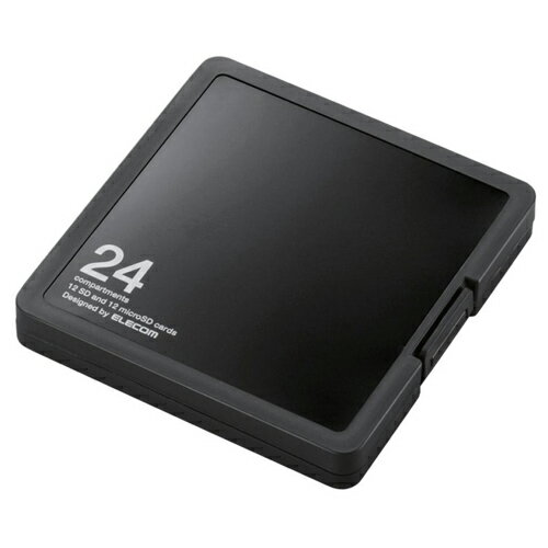 エレコム　メモリカードケース　インデックス台紙付き　SD12枚・microSD12枚収納（ブラック）
