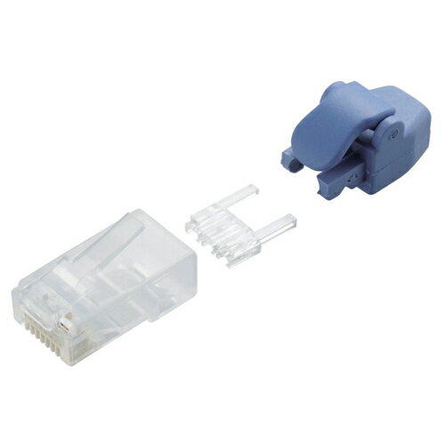エレコム RJ45コネクタ Cat6対応 単線ヨリ線共通 つめ折れ防止コネクタ+プロテクタ付 10個入り