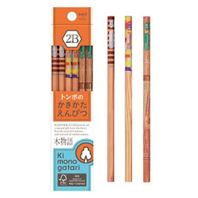 トンボ鉛筆　かきかた鉛筆　Ki　monogatari　木物語　2B（オレンジ）
