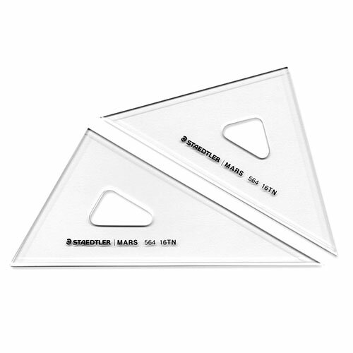 ステッドラー　マルス製図用三角定規　目盛なし　エッジ付き　16cm　16cm x 2.5mm