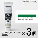 ターナー アクリルガッシュ 40ml A色#43 1セット(3個入)(パーマネントグリーンミドル)