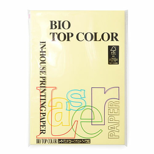 伊東屋 バイオトップカラー カラーコピー用紙 両面印刷対応 カラーペーパー 高品質 中性紙 A4判 100枚入 80g/m2（イエロー）