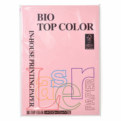 伊東屋 バイオトップカラー カラーコピー用紙 両面印刷対応 カラーペーパー 高品質 中性紙 A4判 100枚入 80g/m2（ピンク）