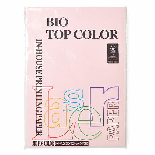 伊東屋 バイオトップカラー カラーコピー用紙 両面印刷対応 カラーペーパー 高品質 中性紙 A4判 100枚入 80g/m2（フラミンゴ）
