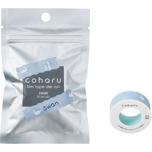 キングジム こはる専用 フィルムテープ 幅:13mm（スワン／黒文字）