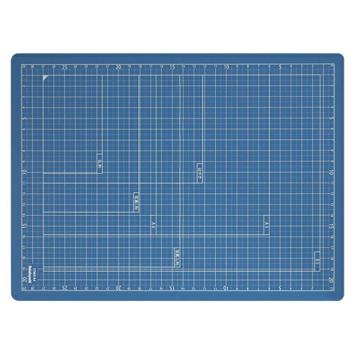 ナカバヤシ 折りたたみカッティングマット A4（ブルー）