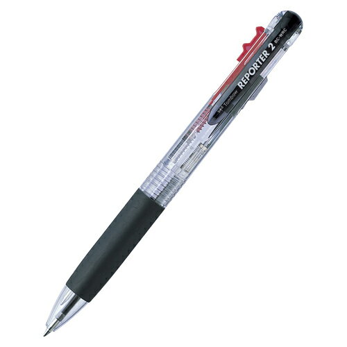 トンボ鉛筆 リポーター2 2色ボールペン0．7 黒・赤 透明 
