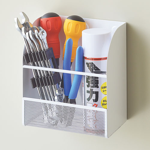 どっとカエール　楽天市場支店のリヒトラブ 机収納シリーズ マグネットラックM A-7451-0（白）｜アングル3